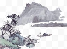 古代水墨山水人物