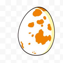 一颗卡通橙白色的蛋