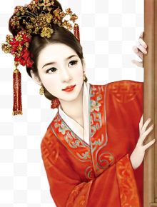 红袍新娘古风立绘