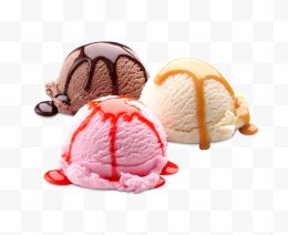 三色冰淇淋球