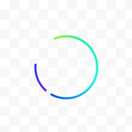 蓝绿缺口线条圆环