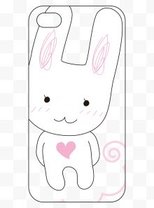 小兔子简笔画手机壳图案...