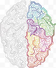 矢量彩色科技大脑