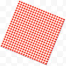 红色格子餐布装饰图案...