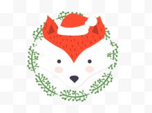 狐狸圣诞冬天卡通矢量