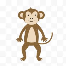 可爱猴子动物矢量图...