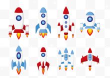 简约太空船火箭儿童画矢量...
