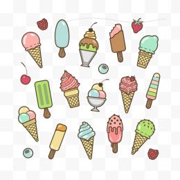 卡通水果雪糕冰淇淋背景