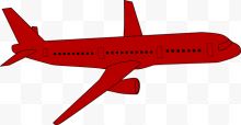 卡通红色飞机