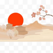 矢量日本樱花