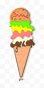 卡通彩色冰淇淋甜筒