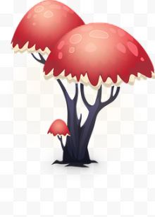 卡通粉红色蘑菇