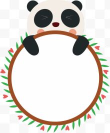 矢量图熊猫动物绘画...