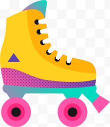 酷炫彩色溜冰鞋图标设计