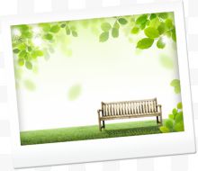 绿色艺术树叶长椅设计...
