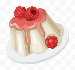 卡通树莓布丁蛋糕