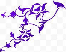 紫色婚礼花纹边框