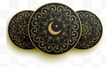 黑色圆形伊斯兰装饰