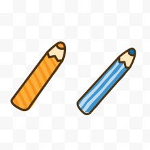 黄色蜡笔与蓝色蜡笔