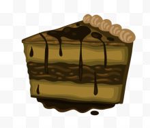 卡通手绘黑色巧克力三角蛋糕