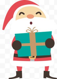 抱着礼物盒圣诞老人...