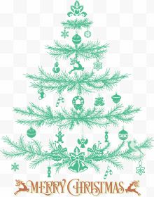 绿色矢量卡通圣诞树