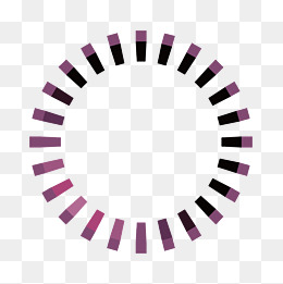 矢量紫色粗线条围绕空心圆