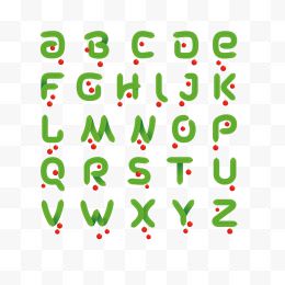 绿色松枝字母设计矢量