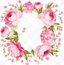 手绘粉色的花朵边框