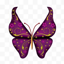 卡通紫色图形蝴蝶造型