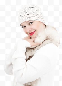 在温暖的冬天衣服的女人形象