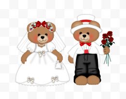 结婚小熊玩偶