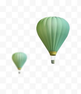 两个绿色热气球