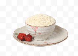 复古陶瓷碗 大米红枣 养生杂粮